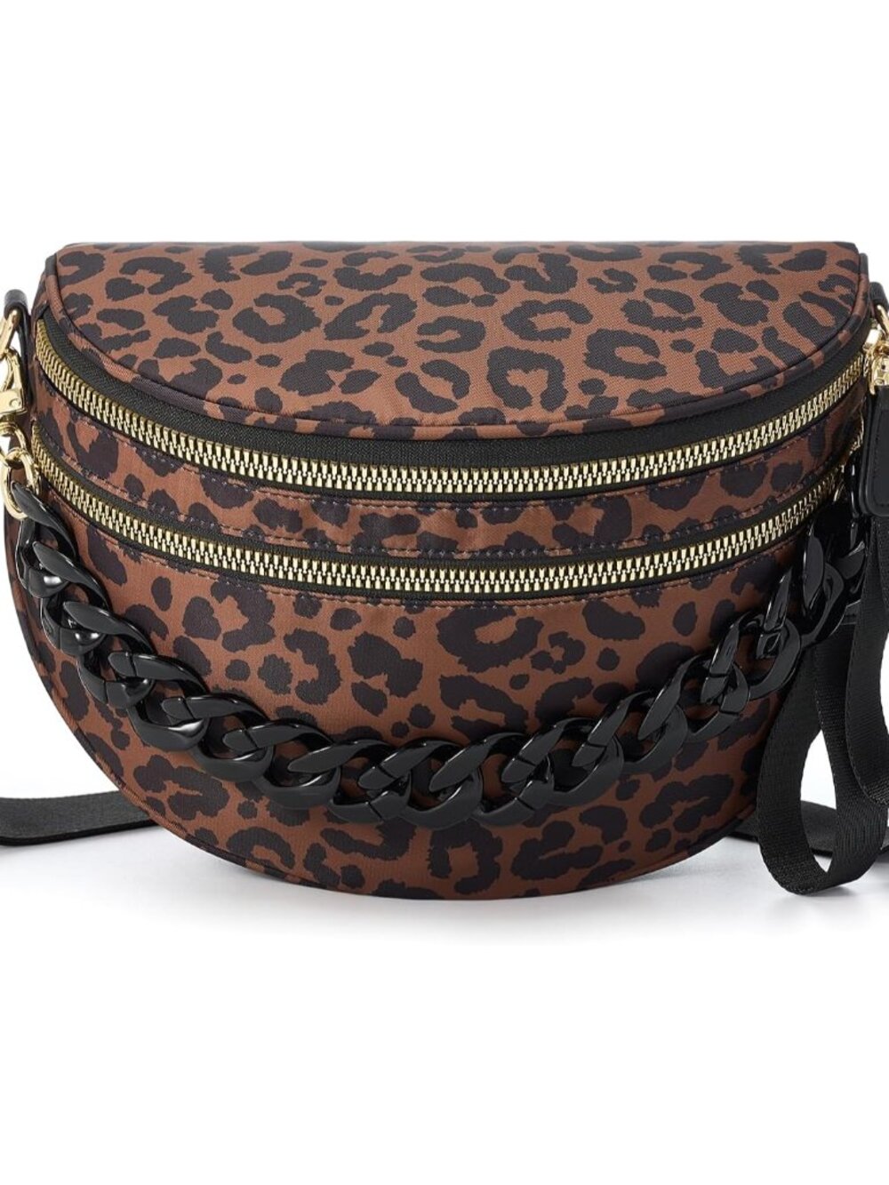 Spacious Checkered Nylon Crossbody Bag Bum Bag Checkered Handbag for Women